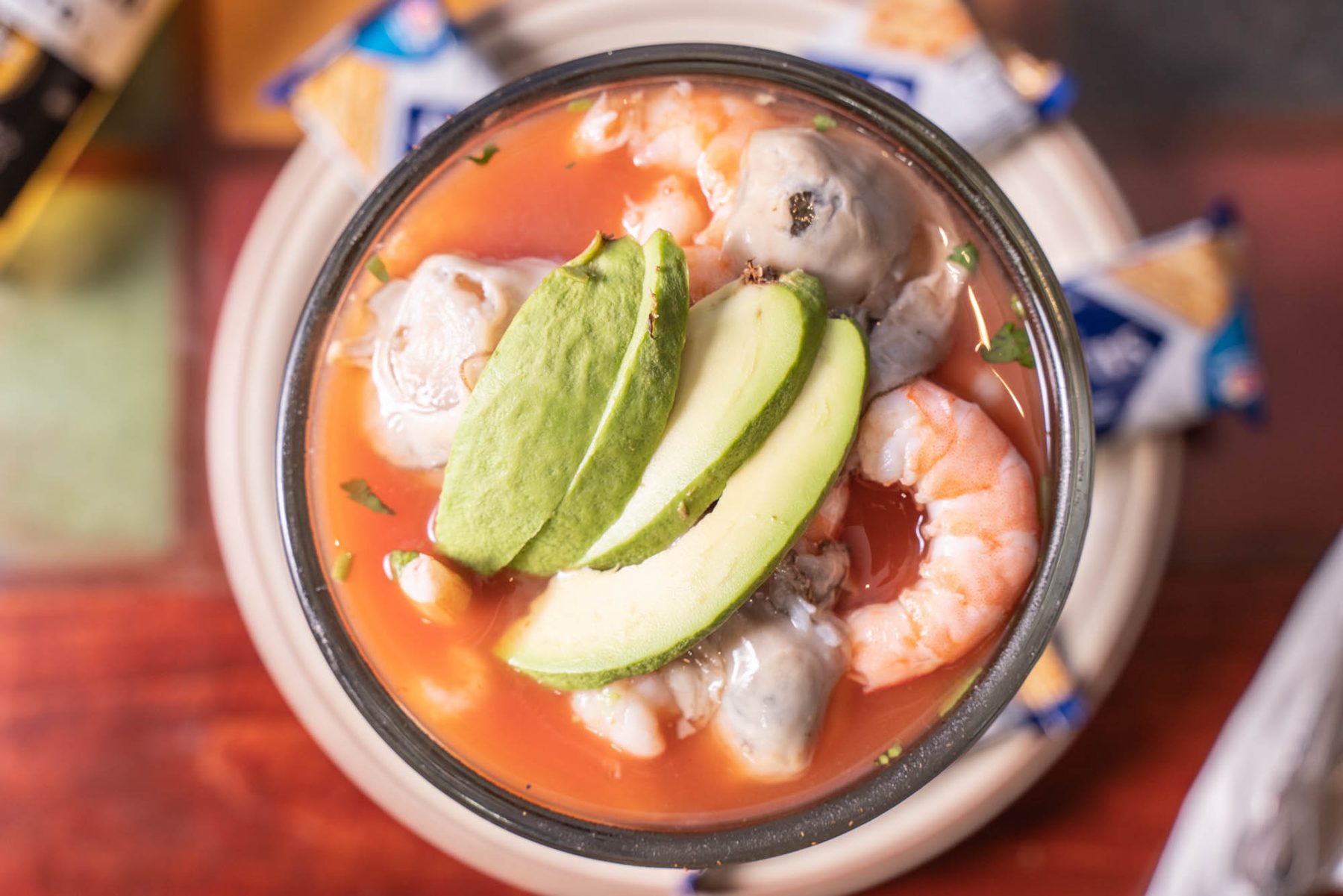Shrimp and avocado seafood cocktail
